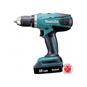 Дрель аккумуляторная (Шуруповерт) MAKITA DF457DWE, 18В, 1.5Ач, 42 Нм