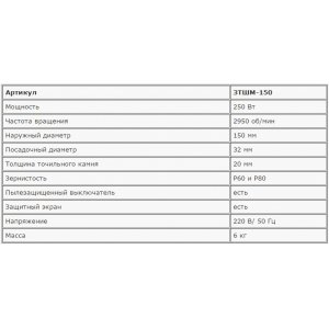Станок ЗУБР ЗТШМ-150_z01 точильный, диск 150х20х32мм, 2950об/мин, 250Вт 