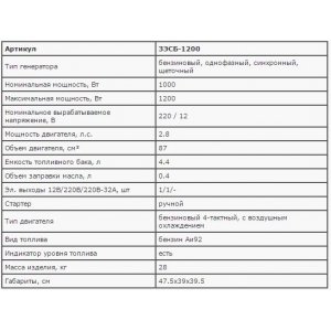 Бензиновый генератор ЗЭСБ-1200 Зубр