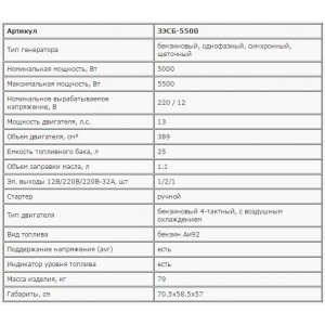 Бензиновый генератор ЗЭСБ-5500 Зубр