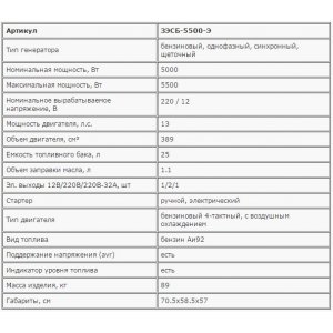 Бензиновый генератор ЗЭСБ-5500-Э Зубр